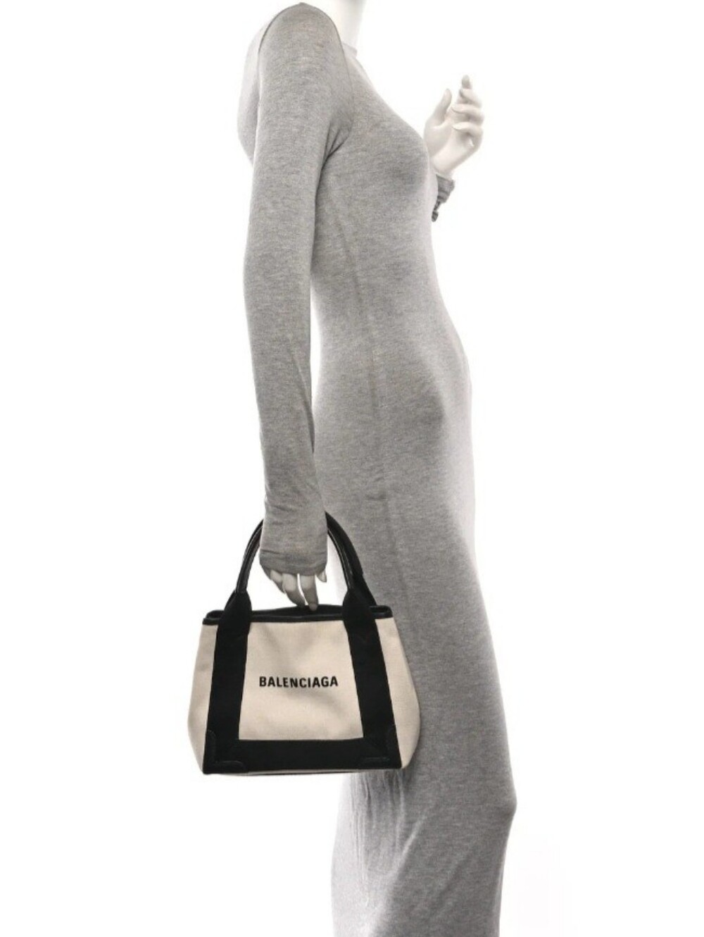 Balenciaga Black and Cream Tote Bag